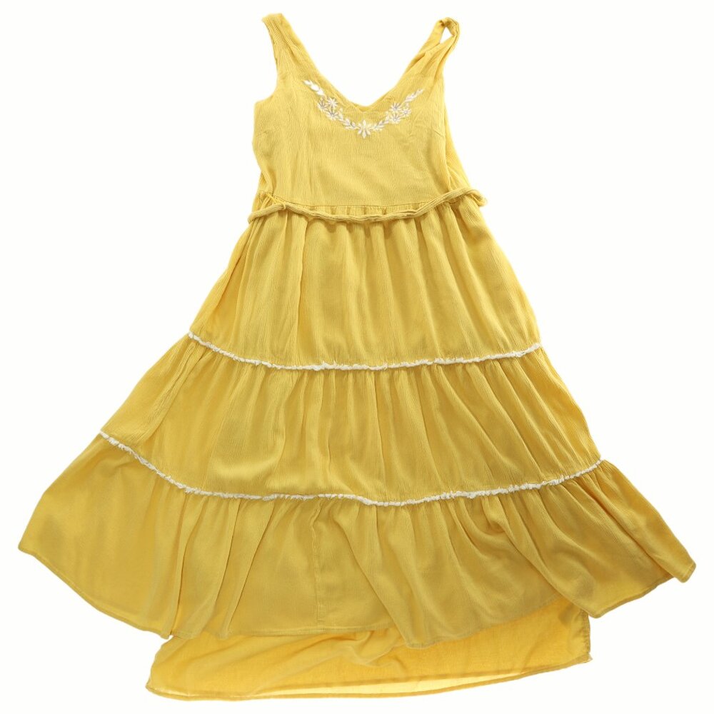 Joie Revolve Tiered Summer Dress Embroidery Size Women US 2 • Gold/Yellow/White